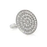 2.97 Cts. 18K White Gold Triple Round Diamond Ladies Right Hand Ring